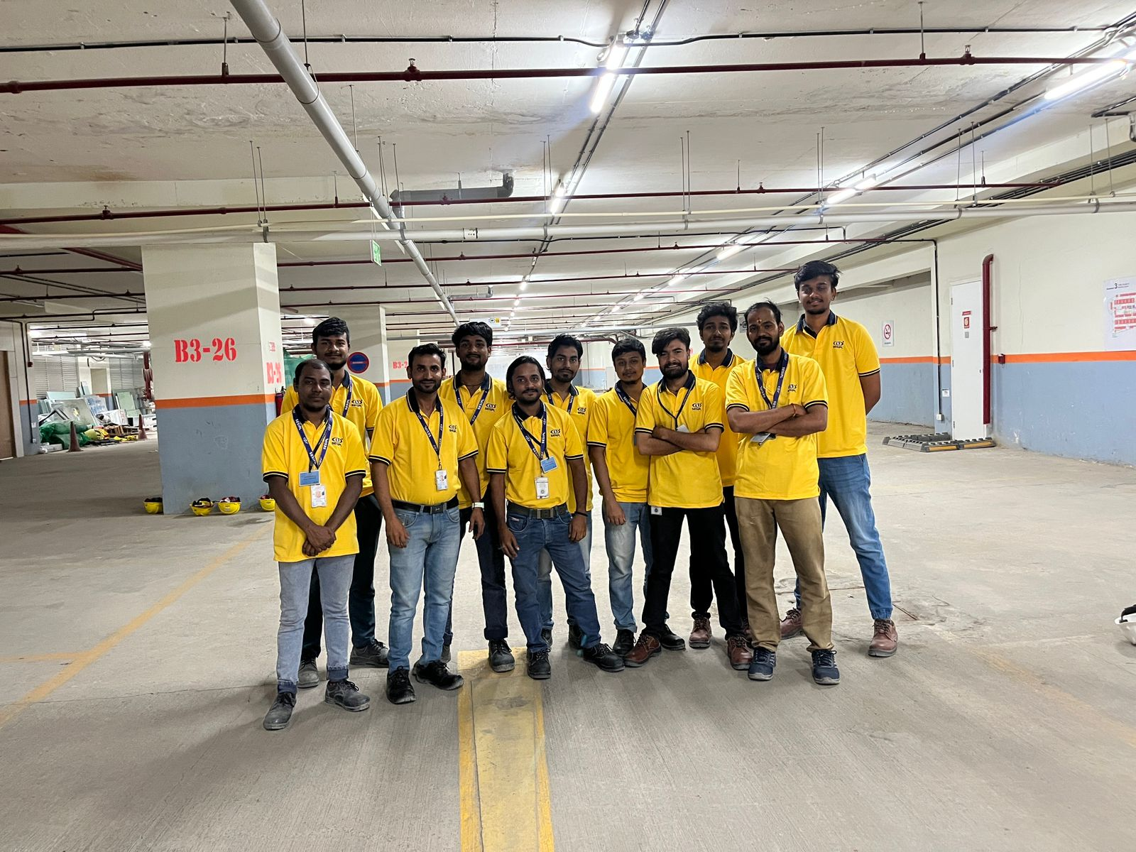 Engineers reviewing plans on site